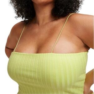 Good American wide rib crop tank